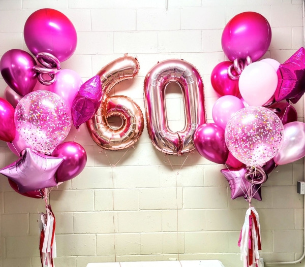 Mulberry Pink an Age Balloon Bouquet Set