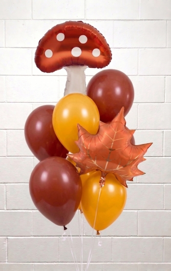 Mushroom and leaf Fall Autumn Balloon Bouquet