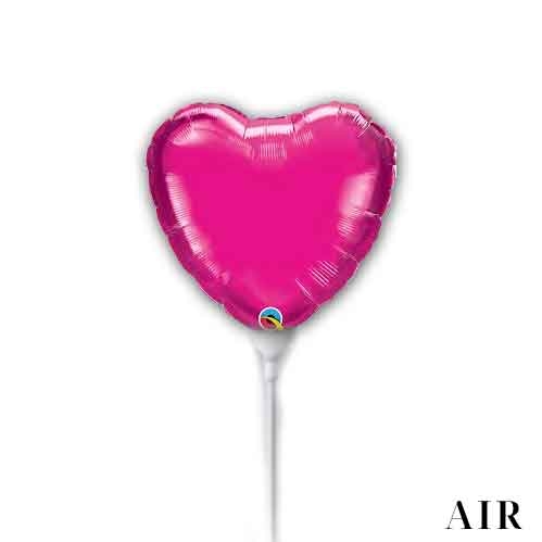 Fuchsia Heart - 6" Mini Shape Mylar Foil Balloon AIR-FILL