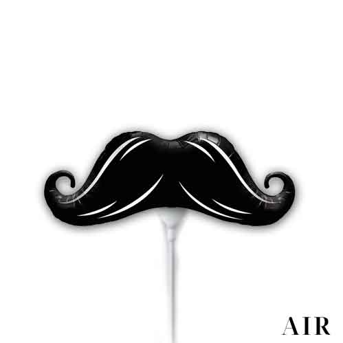 Mustache - 4" Mini Shape Mylar Foil Balloon AIR-FILL