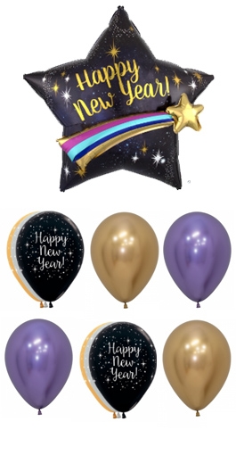 New Years Shooting Star Balloon Bouquet