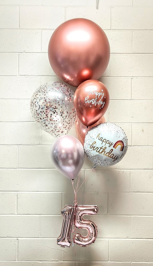 Nova Pick An Age Balloon Bouquet Rose Gold