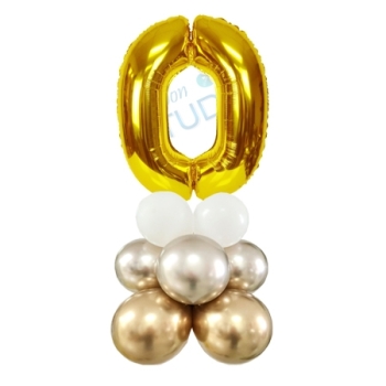 Number 0 Balloon 55inch Standup Gold