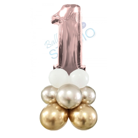 Number 1 Balloon 55inch Standup Rose Gold