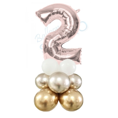 Number 2 Balloon 55inch Standup Rose Gold