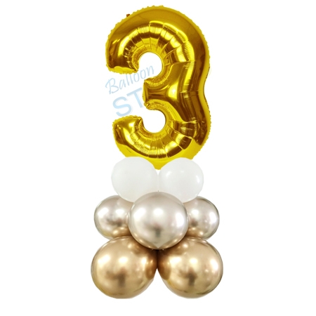 Number 3 Balloon 55inch Standup Gold
