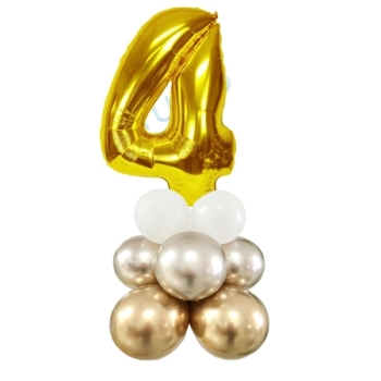 Number 4 Balloon 55inch Standup Gold