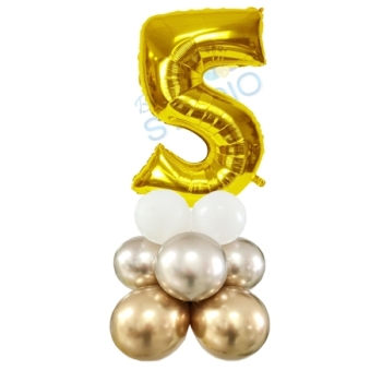 Number 5 Balloon 55inch Standup Gold