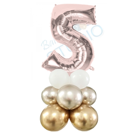 Number 5 Balloon 55inch Standup Rose Gold