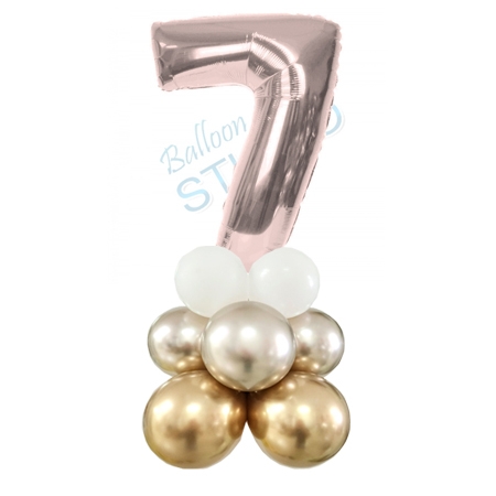Number 7 Balloon 55inch Standup Rose Gold