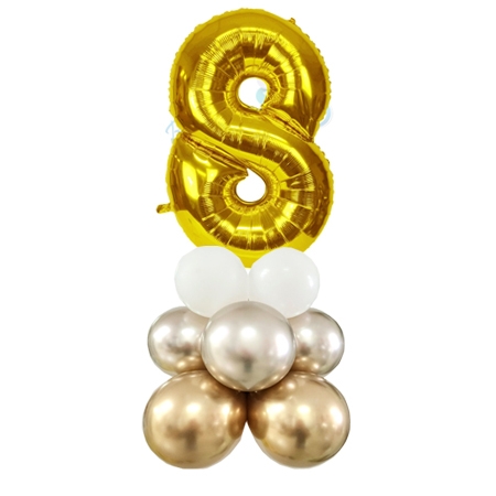 Number 8 Balloon 55inch Standup Gold