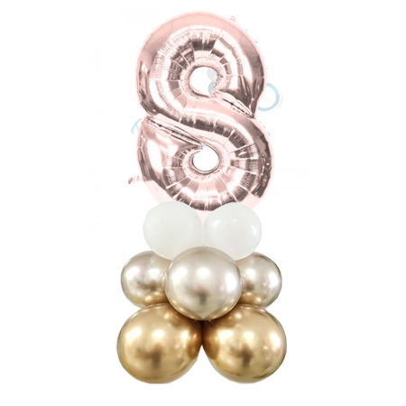 Number 8 Balloon 55inch Standup Rose Gold