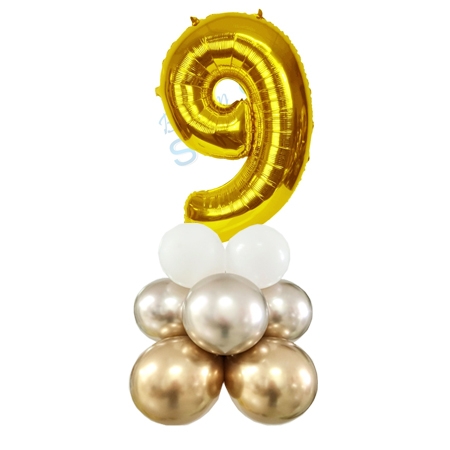 Number 9 Balloon 55inch Standup Gold