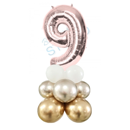 Number 9 Balloon 55inch Standup Rose Gold