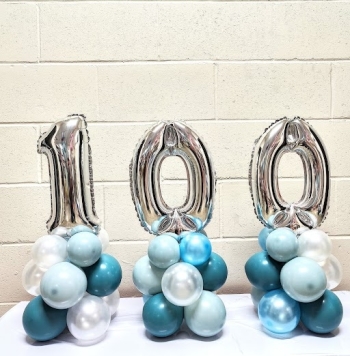 Number Balloon Stand Up 18 Inch Centerpiece Triple