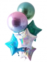 Ombre Orbz with 4 iridescent stars Bouquet