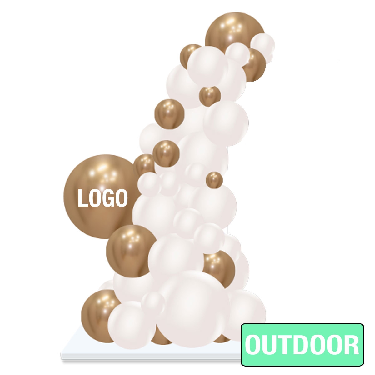 [8x3FT] OUTDOOR Organic Garland On Base with Custom Printed Vinyl Logo