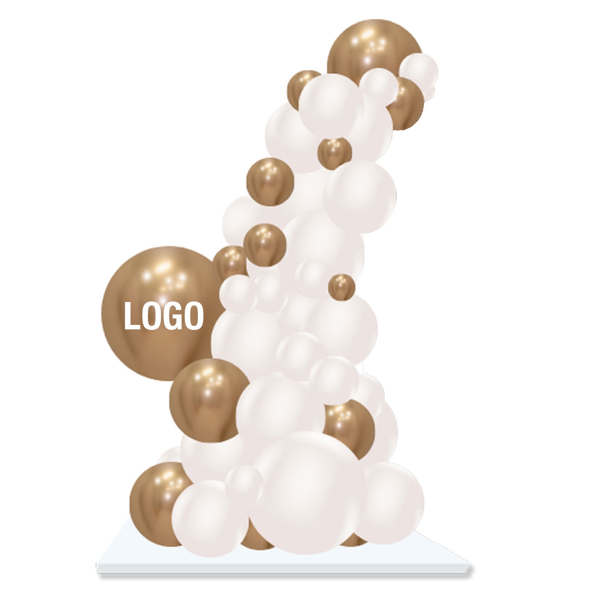 [8x3FT] Organic Garland On Base Indoor with Custom Printed Vinyl Logo