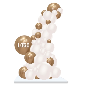 [8x3FT] Organic Garland On Base Indoor with Custom Printed Vinyl Logo