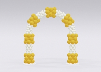 [10x10FT] Staggered Gold & White Balloon Arch - Outdoor
