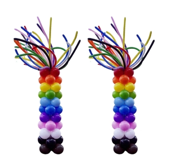 Outdoor Balloon Tower Column Funky Spray 7ft Pair