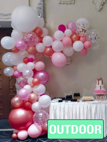 [8x6FT] Organic Confetti Custom Colors Garland Arch - Outdoor