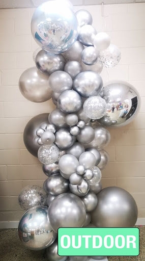 [8FT] Shimmering Mirrorball Confetti Garland Column - Outdoor