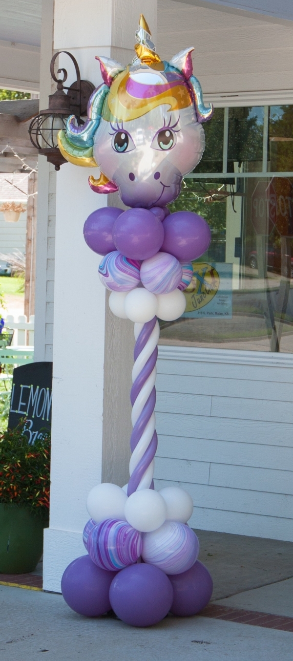 Outdoor Unicorn Balloon Column
