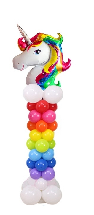 Outdoor Unicorn Rainbow Balloon Column