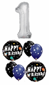 Outer Space Pick An Age Silver Birthday Bouquet