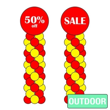 PAIR (x2) 7ft Balloon Column in VINYL Custom Print -OUTDOOR | SALE EDITION
