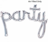 Party Silver Script Banner Balloon
