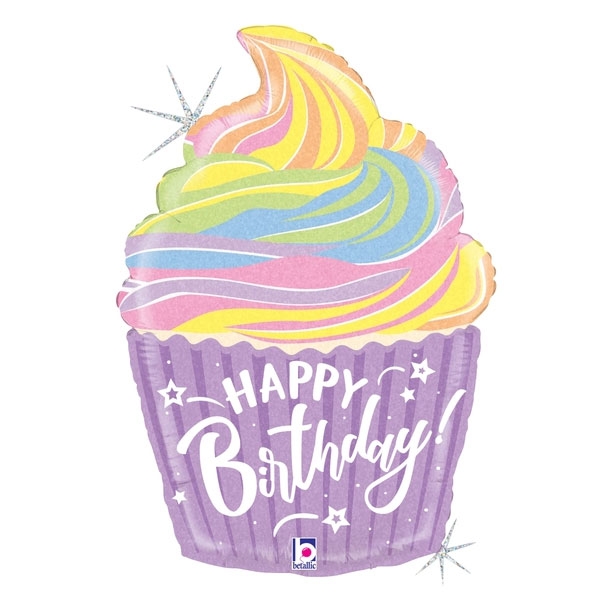 Pastel Birthday Cupcake SuperShape