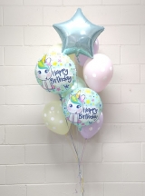 Pastel Polka Dots Unicorn Birthday Balloon Bouquet