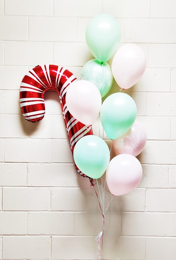 Pastel Candy Cane Deluxe Balloon Bouquet 