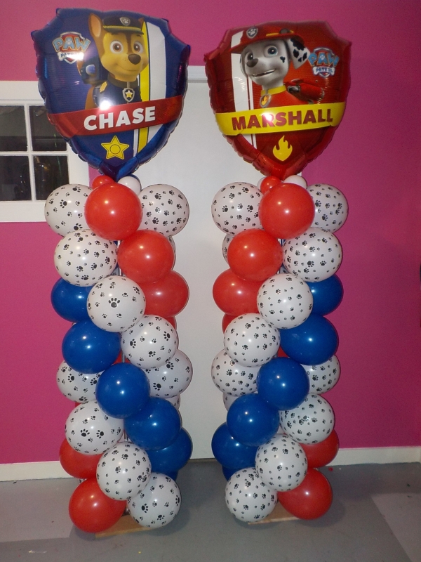 Paw Patrol Chase Marshall Balloon Columns