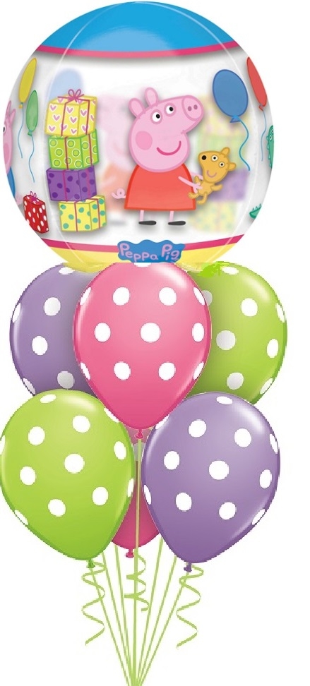 Peppa Pig Birthday Balloon Bouquet 1
