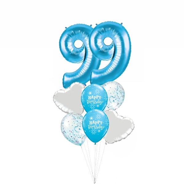 Pick an Age Bouquet Blue with hearts