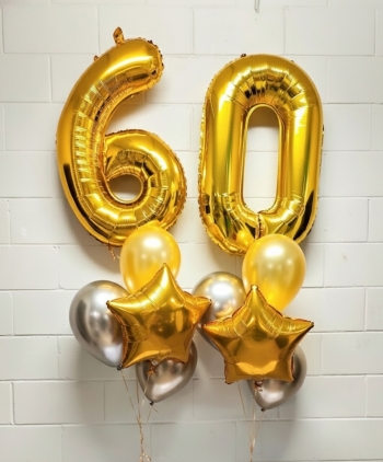 Pick an Age Elegant Set Balloon Bouquet Gold
