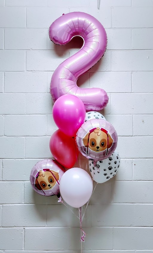 Pick An Age Paw Patrol Skye Ombre Balloon Bouquet