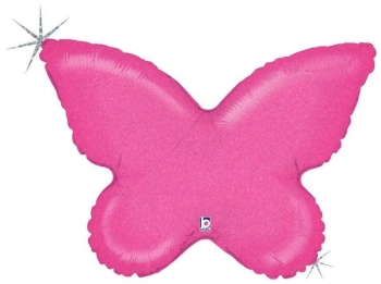 Pink Hollographic Butterfly Balloon