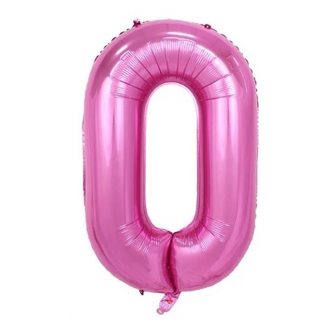 Pink foil number 0 balloon