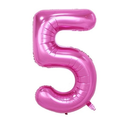 Pink foil number 5 balloon