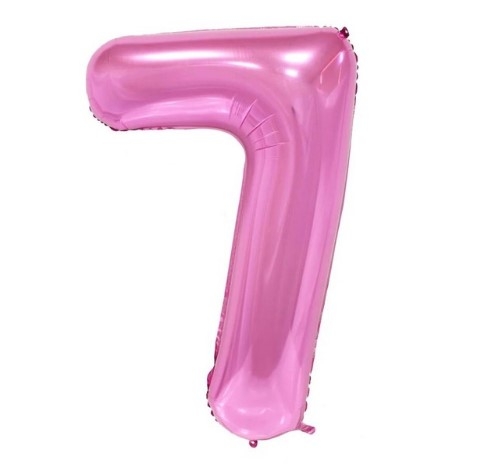 Pink foil number 7 balloon