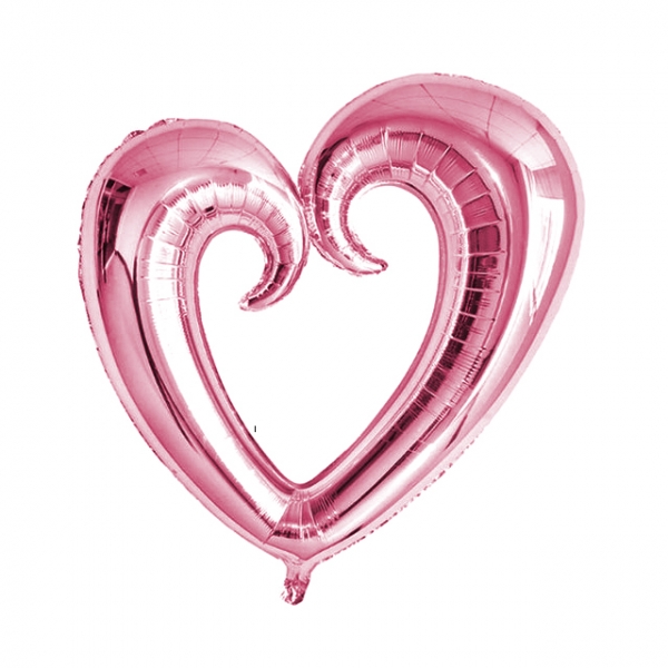 Pink Hollow Heart Balloon Love