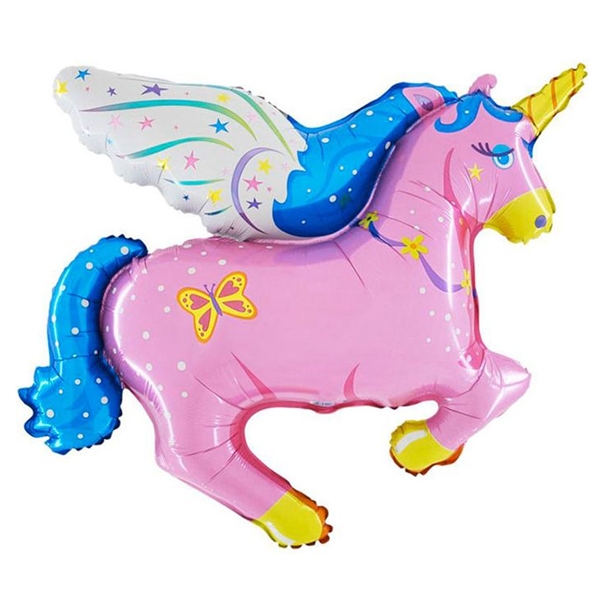 Pink Unicorn Mylar Single Balloon