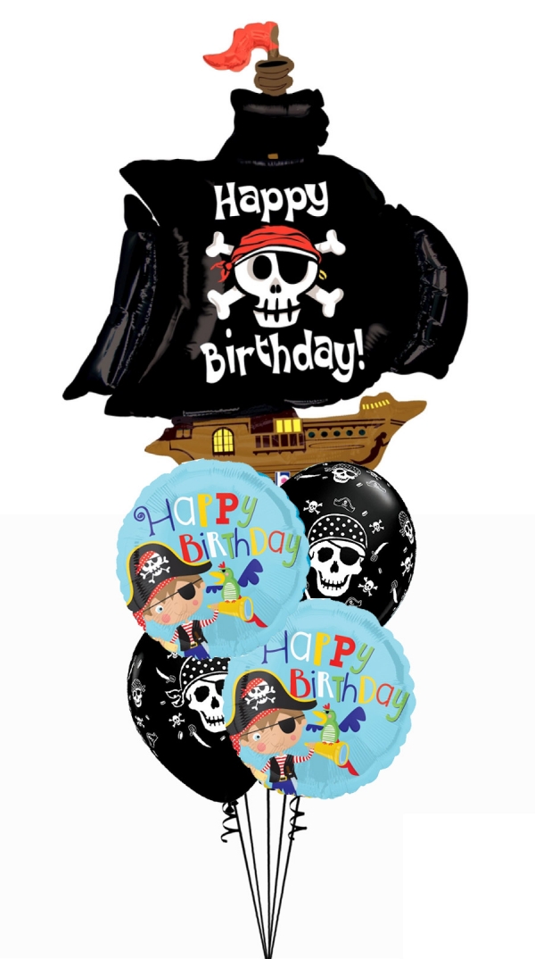 Pirate Happy birthday with pirate latex balloons