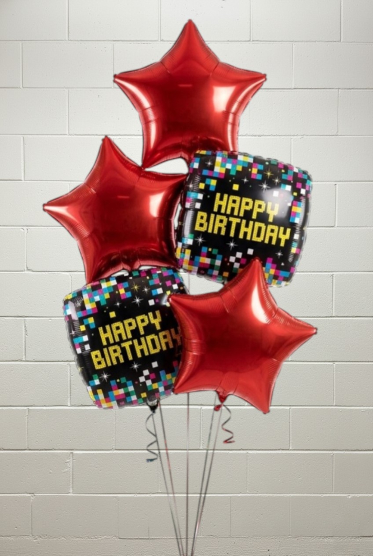 Pixel Game Happy Birthday Bouquet Latex-Free