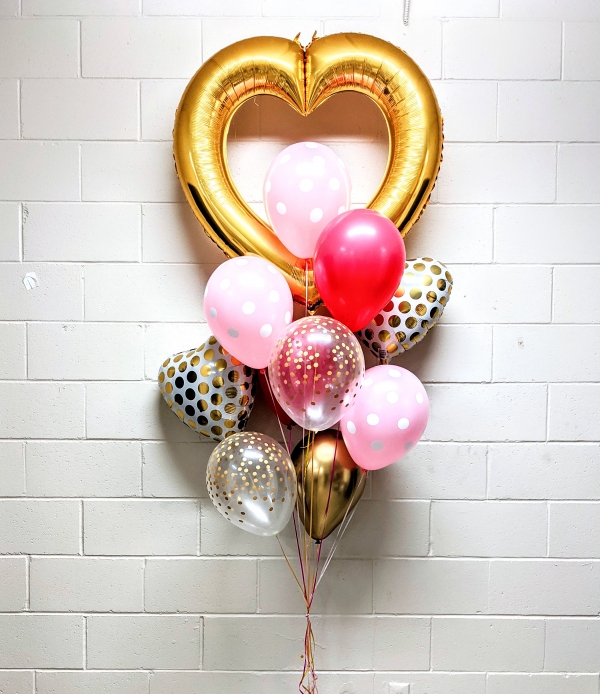 Plenty Of Pink Polka Dots Balloon Love Bouquet