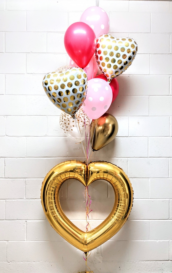 Plenty Of Polka Dots Pink Balloon Love Bouquet